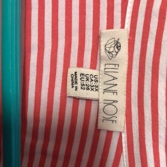 Elaine rose red/white stripes top - Picture 2 of 4